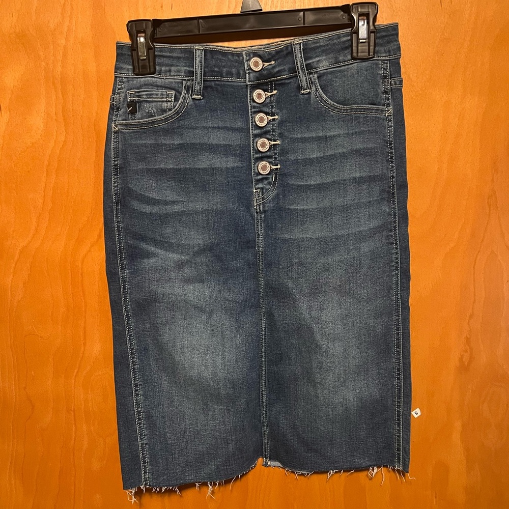 NWOT Kancan blue jean skirt sz S